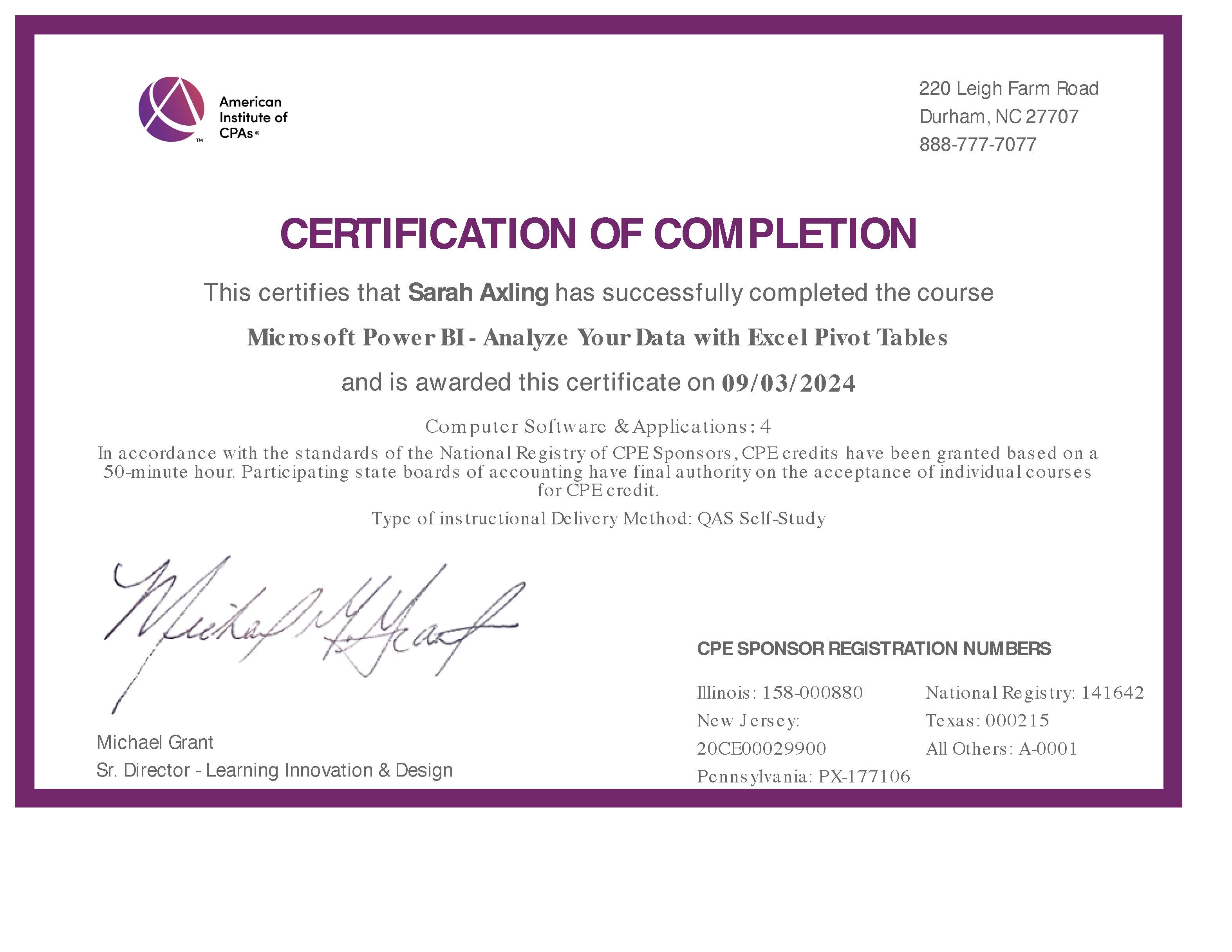 Analyzeing Data With Pivot Tables Certification